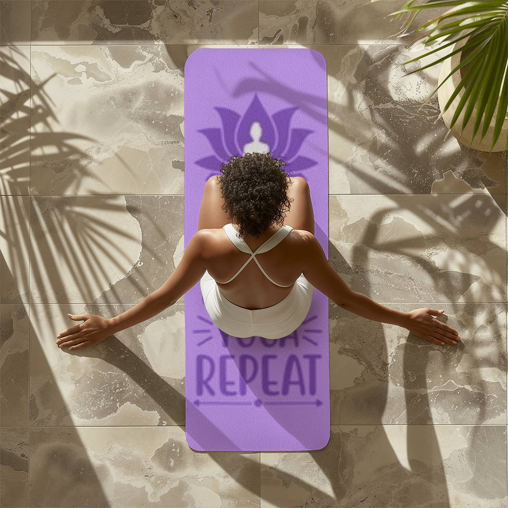 Eat, Sleep & YOGA- Rubber Yoga Mat for Comfort & Style