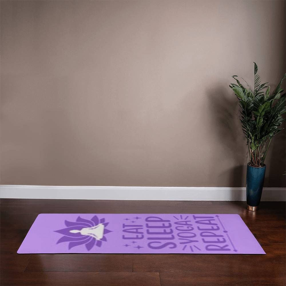 Eat, Sleep & YOGA- Rubber Yoga Mat for Comfort & Style