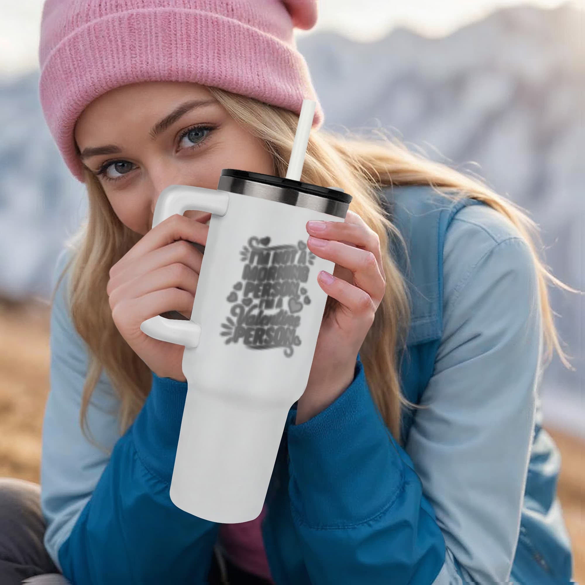 Im Not A Morning Person - Pinnacle 40oz Tumbler - Laser engraved- Valentine Collection