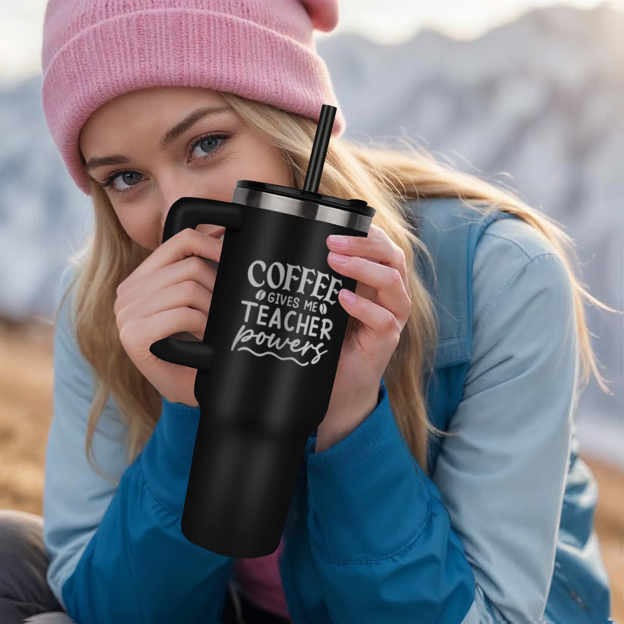 Coffee Gives Me Powers - Teachers Tumbler