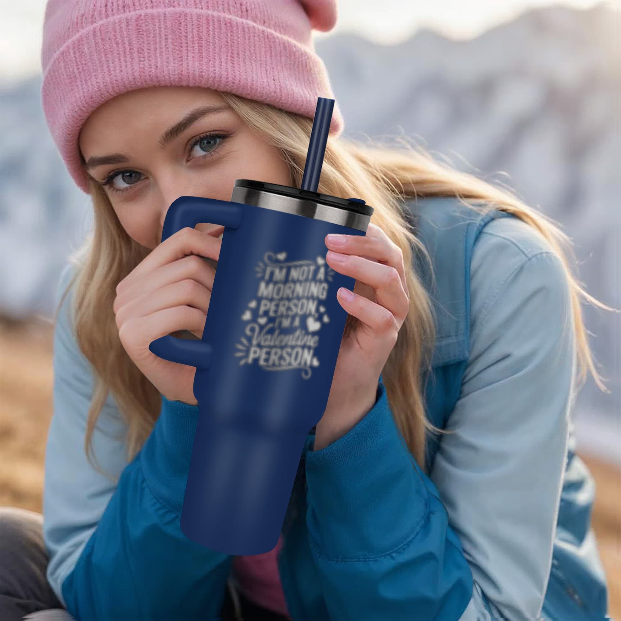 Im Not A Morning Person - Pinnacle 40oz Tumbler - Laser engraved- Valentine Collection