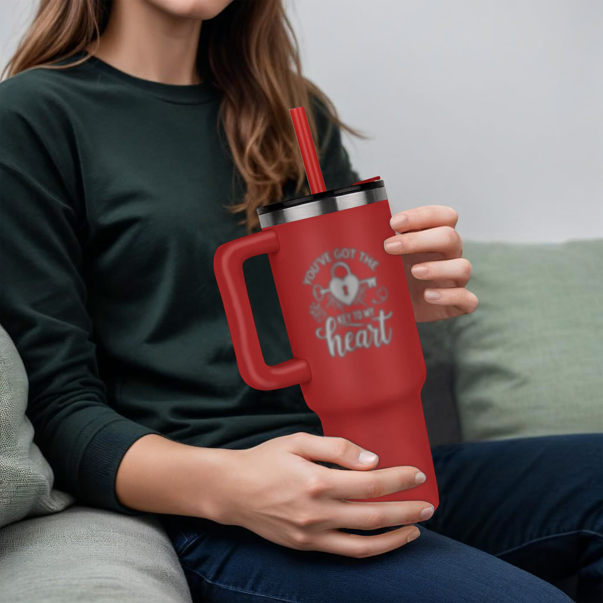 You Got The One Key To My Heart! - Pinnacle 40oz Tumbler - Laser engraved- Valentines Collection