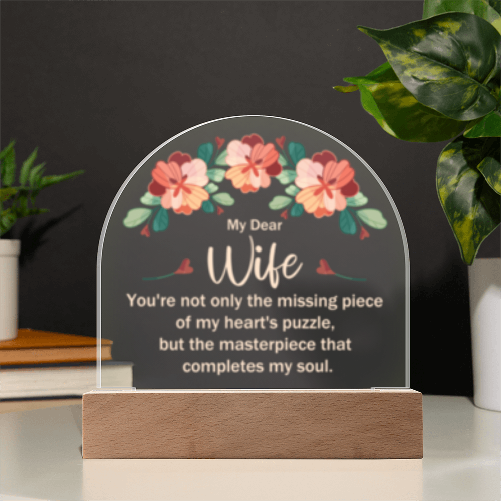 My Dear Wife-  Acrylic Square LED Plaque