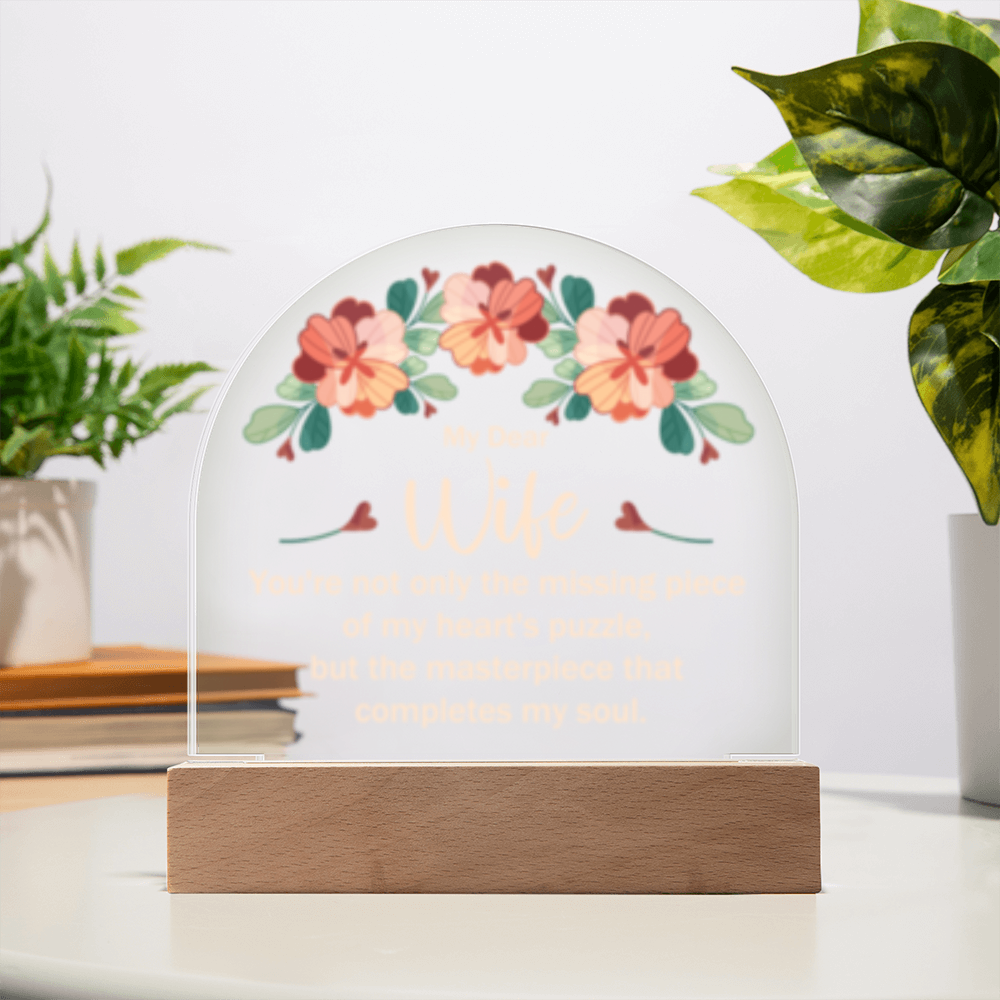 My Dear Wife-  Acrylic Square LED Plaque