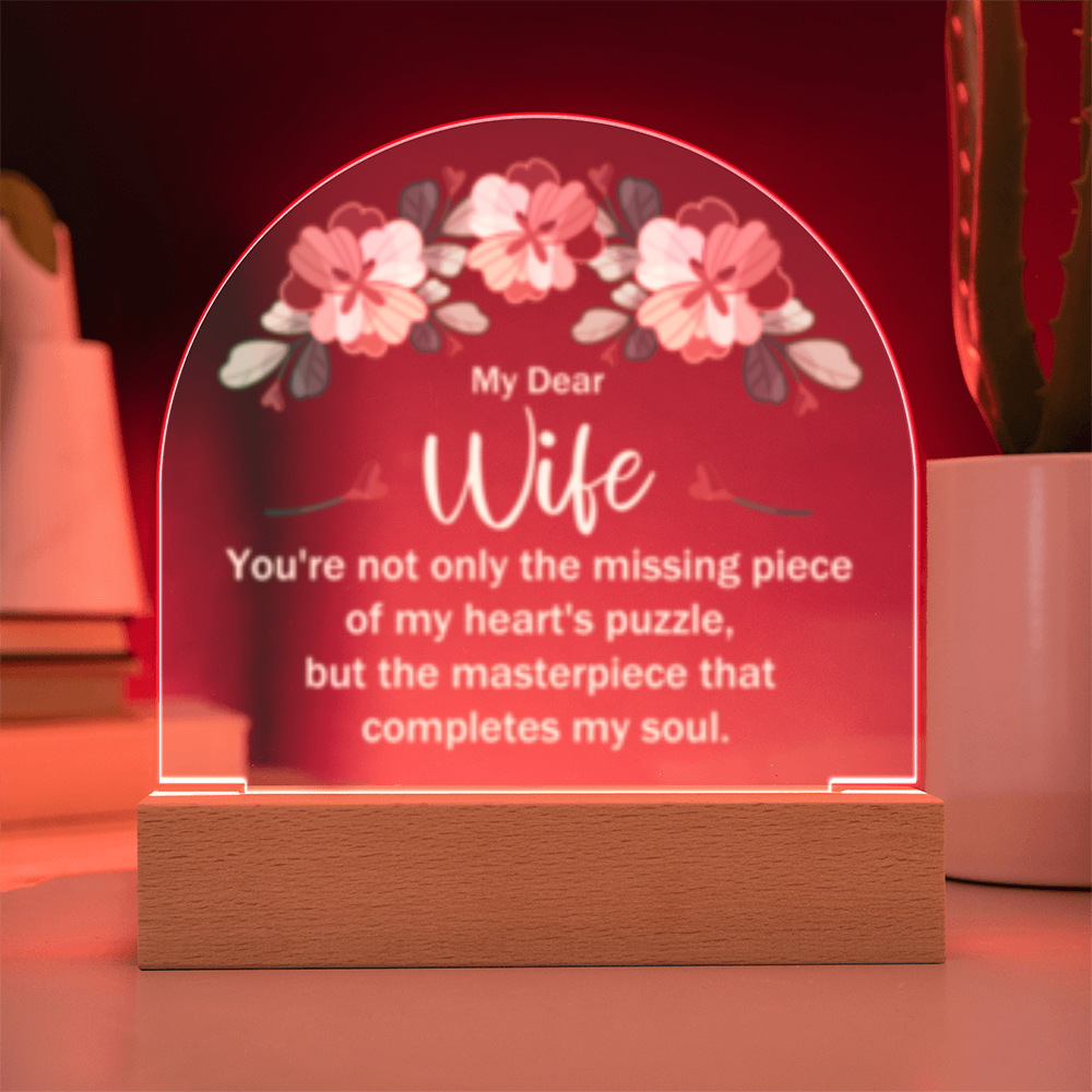 My Dear Wife-  Acrylic Square LED Plaque