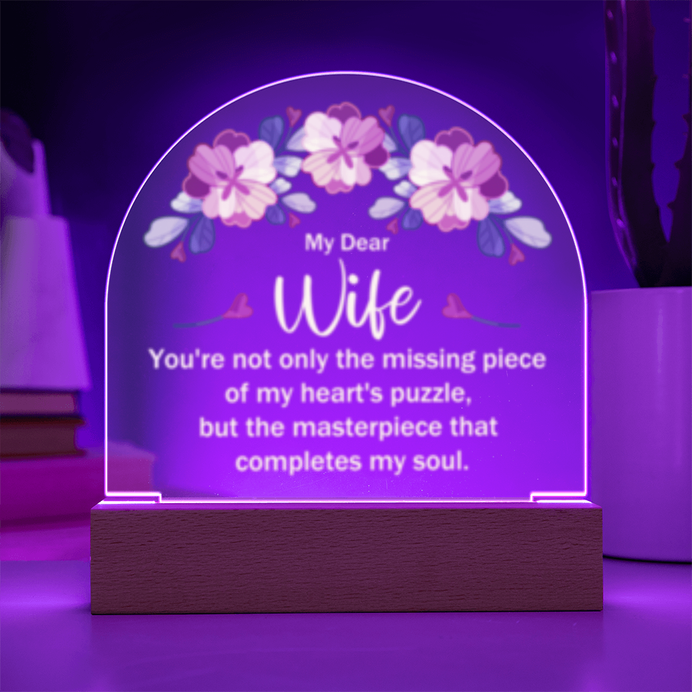 My Dear Wife-  Acrylic Square LED Plaque