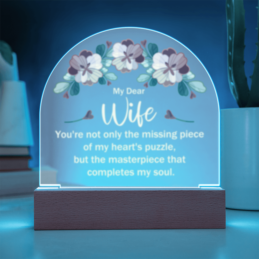 My Dear Wife-  Acrylic Square LED Plaque