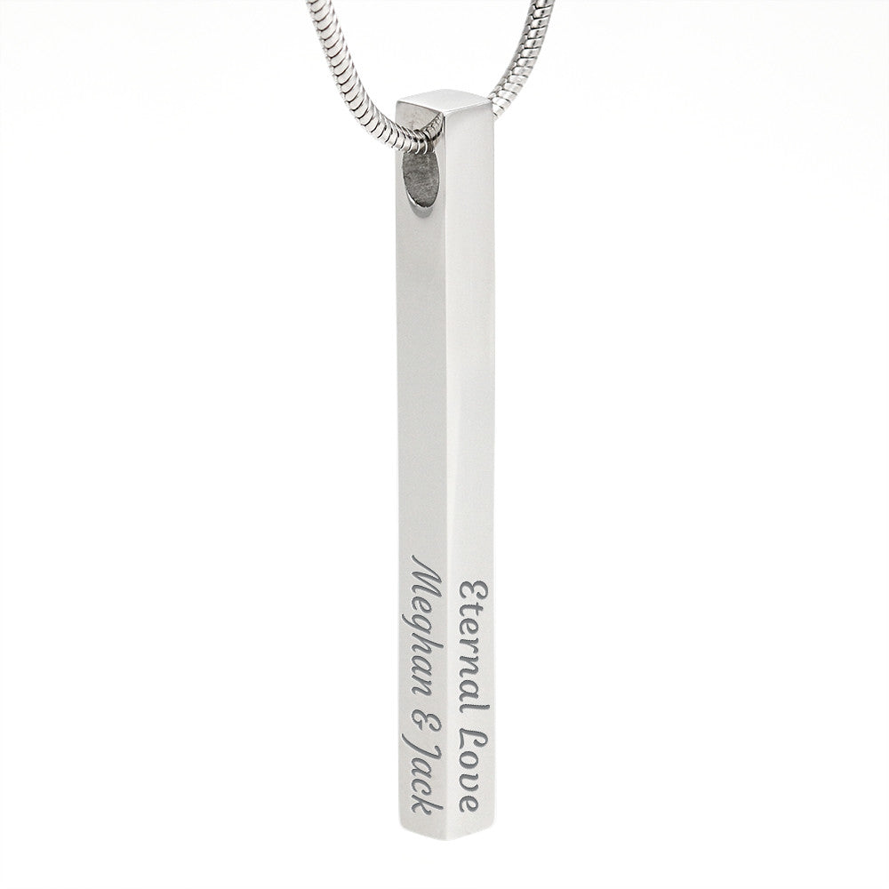 Sister- No Matter What - I love You! - Engraved 4-Sided Stick Necklace