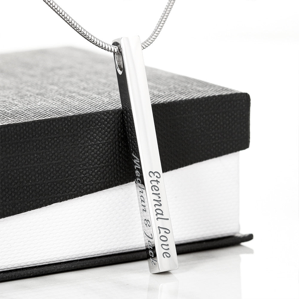 Sister- No Matter What - I love You! - Engraved 4-Sided Stick Necklace