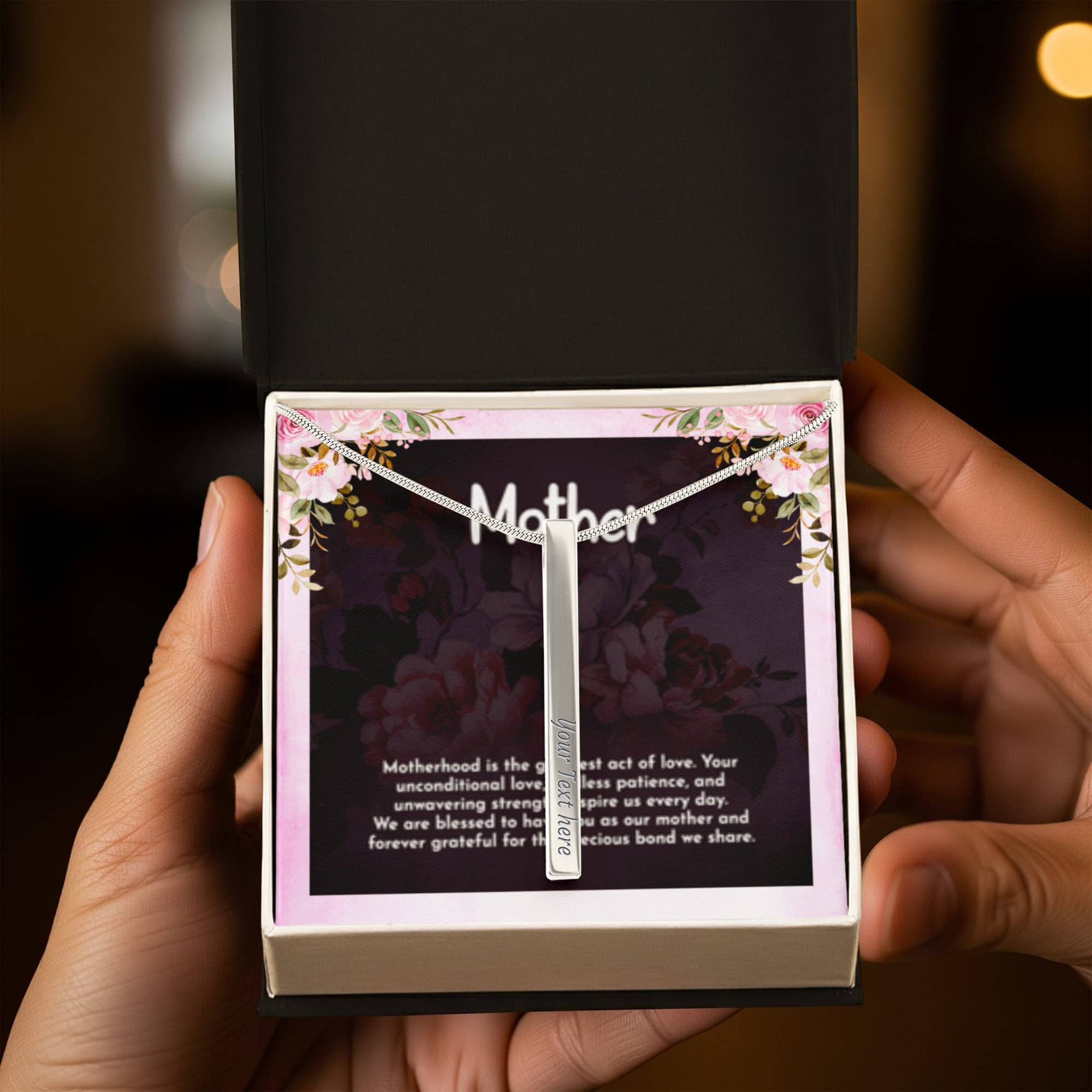 Mother - Custom Engraved 4-Sided Stick Necklace