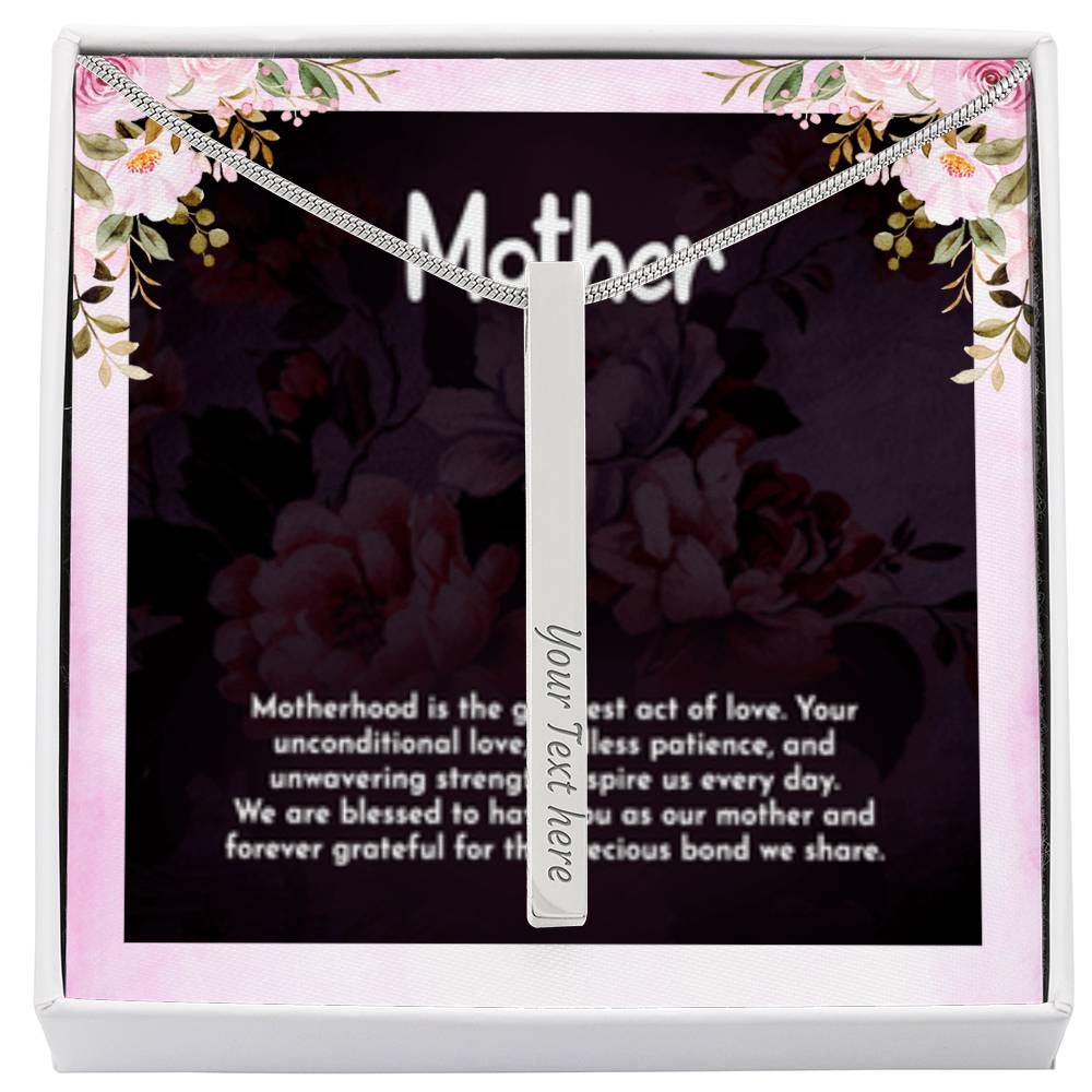Mother - Custom Engraved 4-Sided Stick Necklace