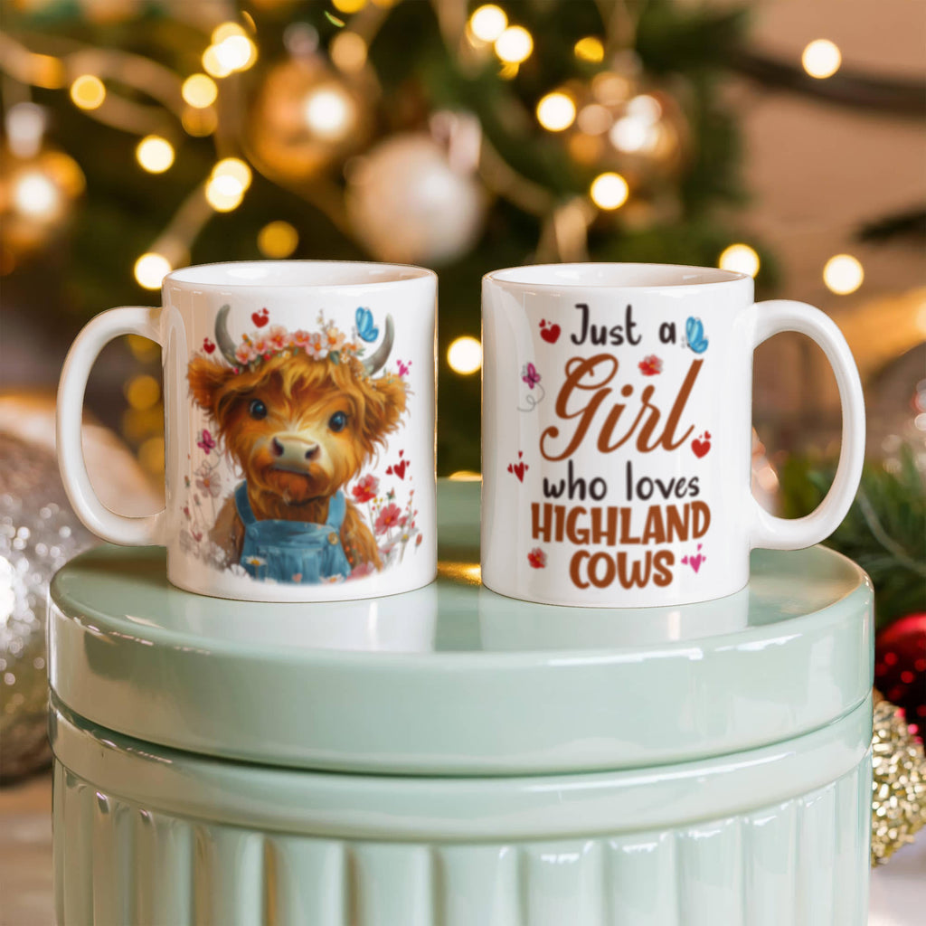 Just Girl Who Love Highland Cows- Ceramic Coffee Mug
