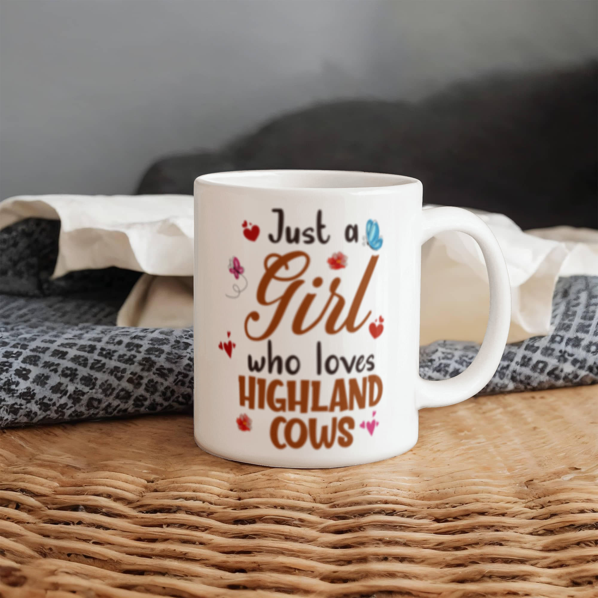 Just Girl Who Love Highland Cows- Ceramic Coffee Mug