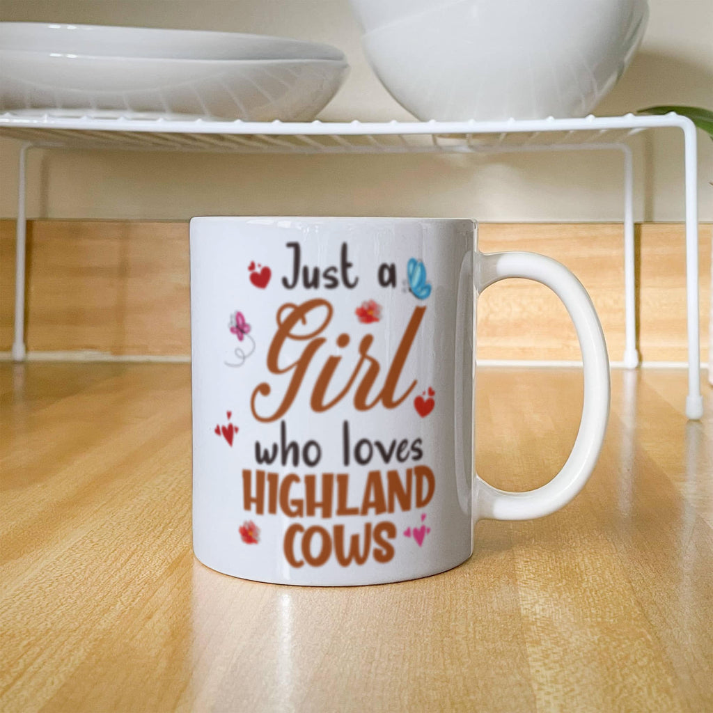 Just Girl Who Love Highland Cows- Ceramic Coffee Mug