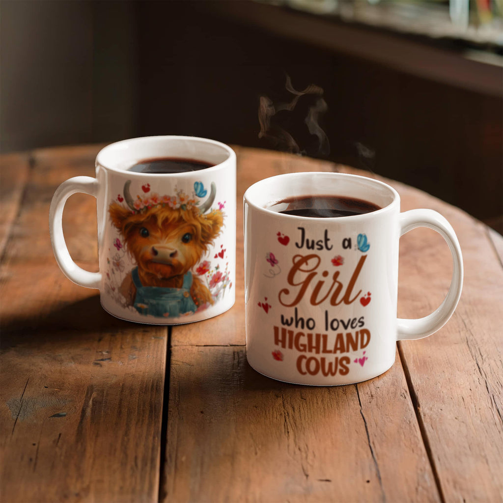 Just Girl Who Love Highland Cows- Ceramic Coffee Mug