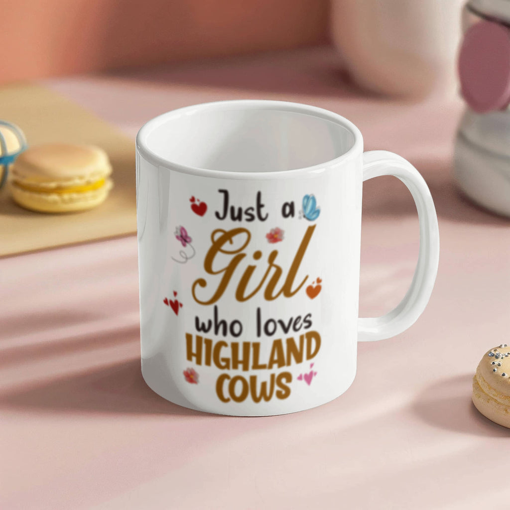 Just Girl Who Love Highland Cows- Ceramic Coffee Mug