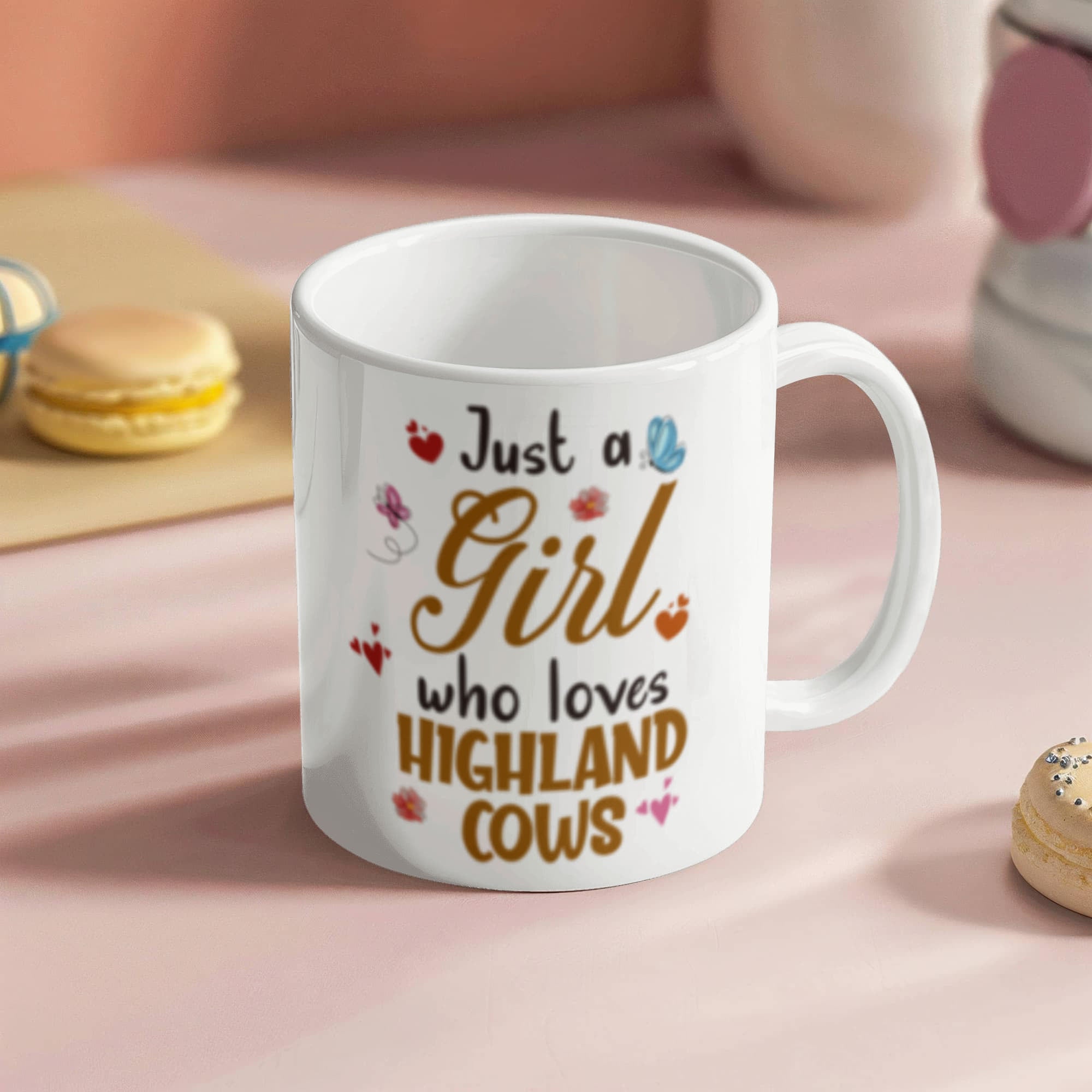 Just Girl Who Love Highland Cows- Ceramic Coffee Mug