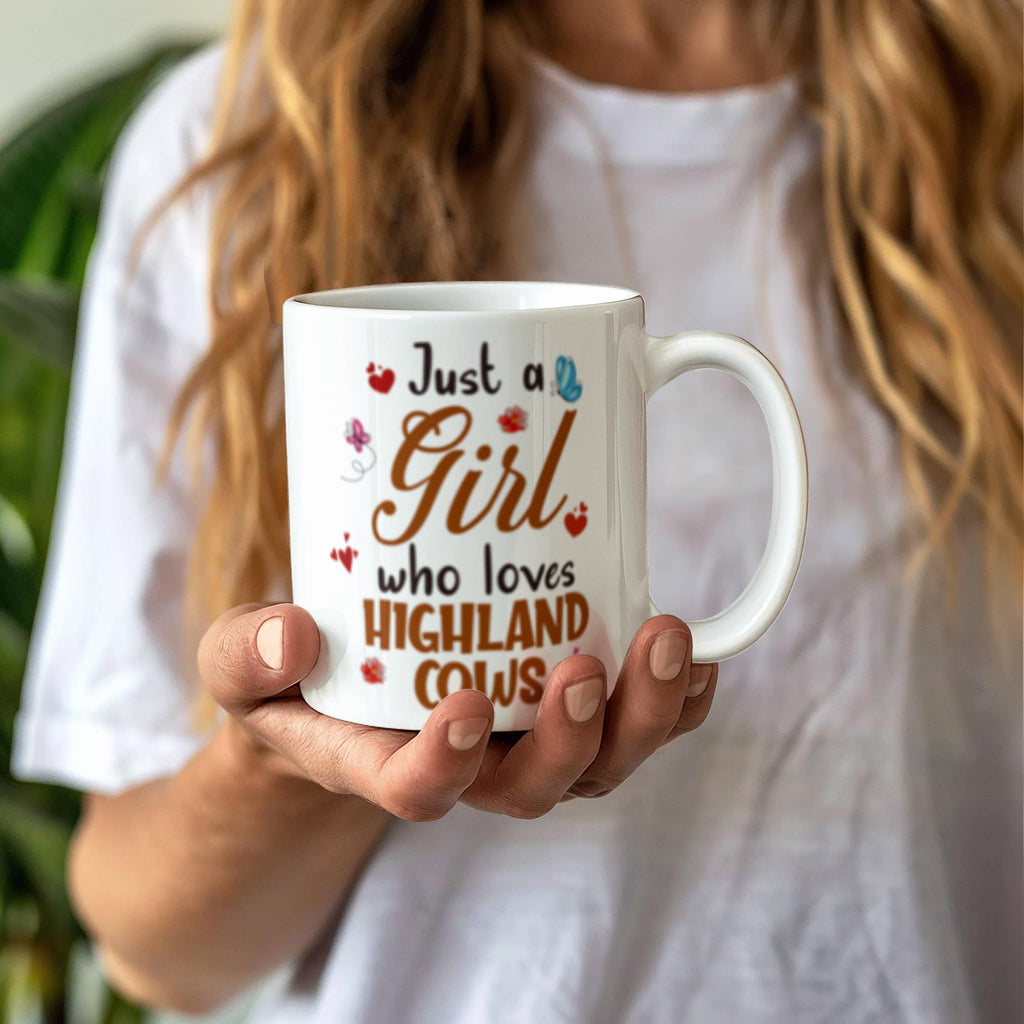 Just Girl Who Love Highland Cows- Ceramic Coffee Mug