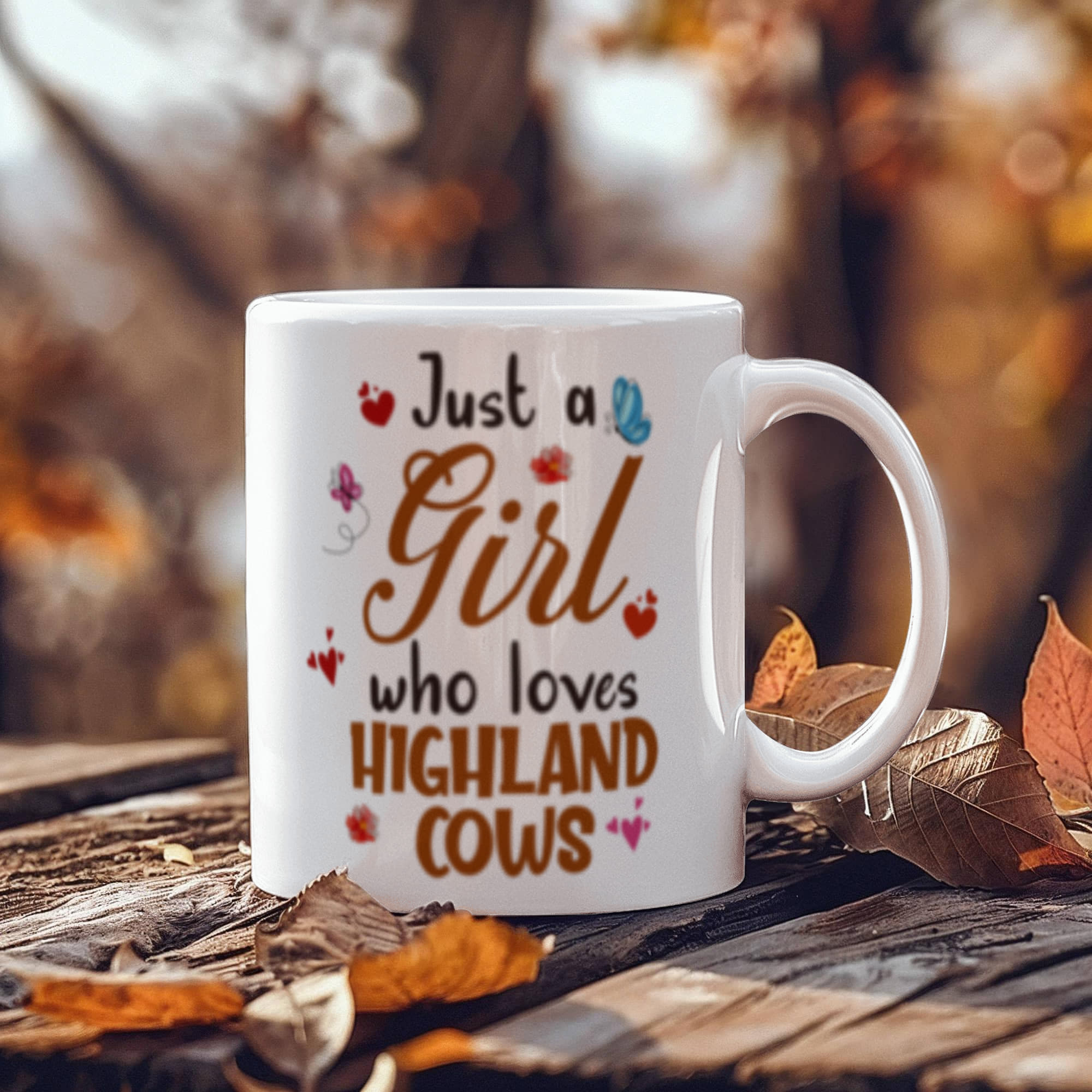 Just Girl Who Love Highland Cows- Ceramic Coffee Mug
