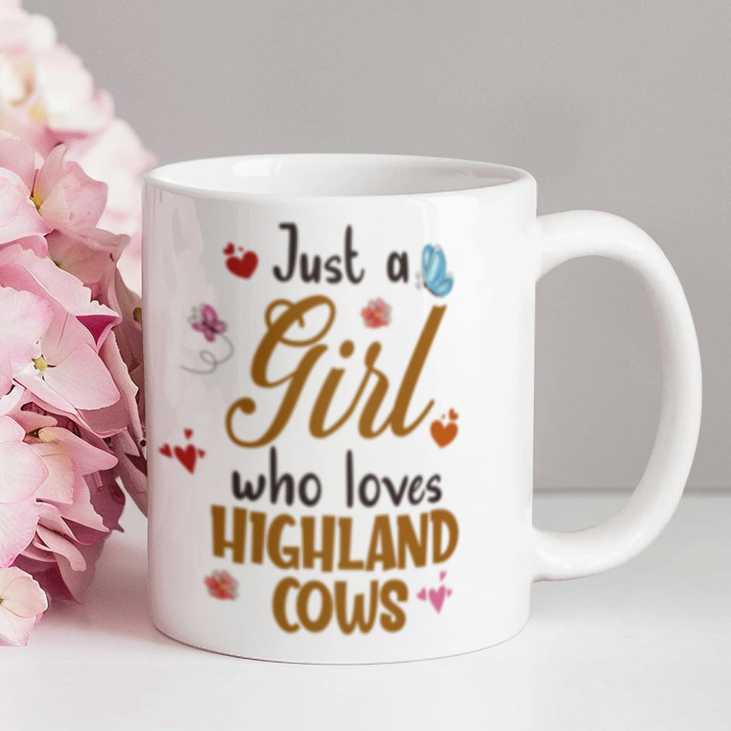 Just Girl Who Love Highland Cows- Ceramic Coffee Mug