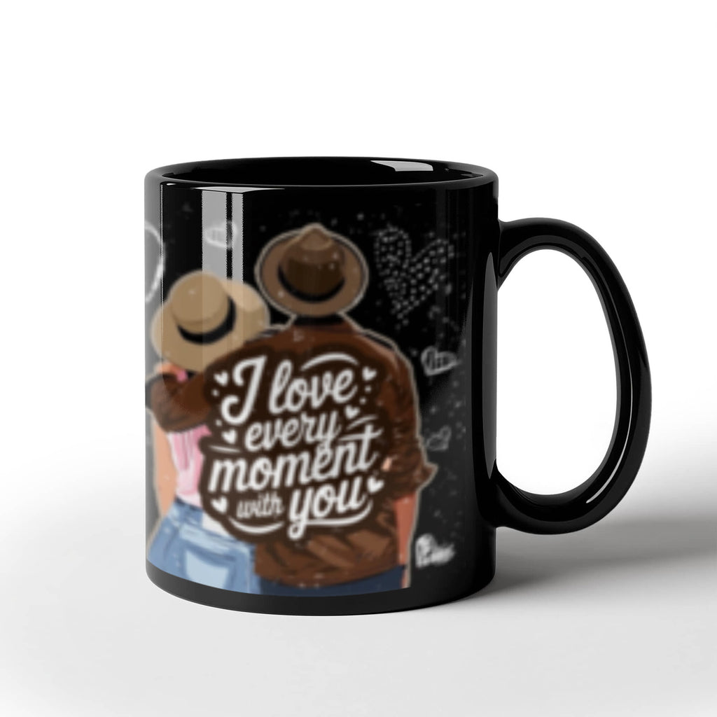 Romantic & Inspirational - Black Ceramic Mug- Valentine Collection!