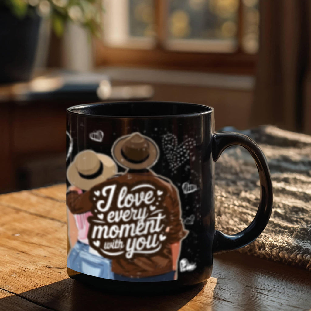 Romantic & Inspirational - Black Ceramic Mug- Valentine Collection!