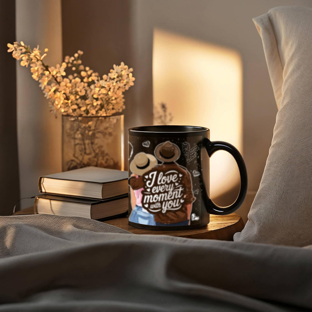Romantic & Inspirational - Black Ceramic Mug- Valentine Collection!
