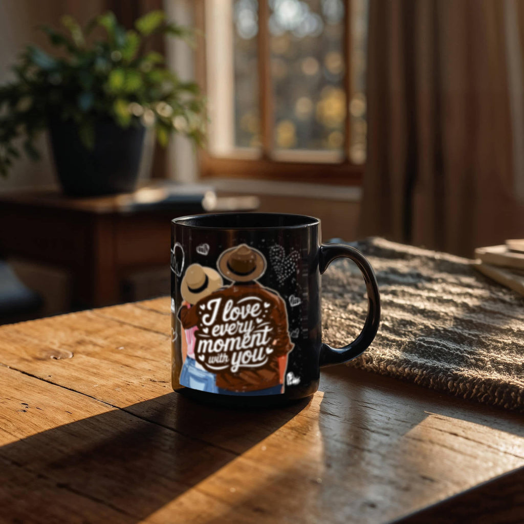 Romantic & Inspirational - Black Ceramic Mug- Valentine Collection!