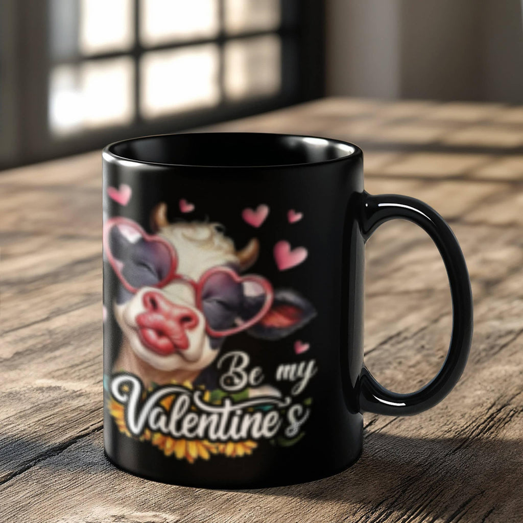 MOO My Valentine's - Black Ceramic Mug- Valentine Collection!