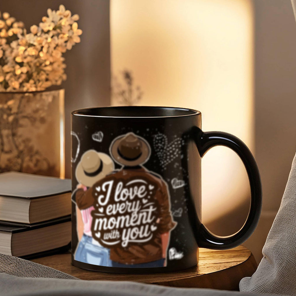 Romantic & Inspirational - Black Ceramic Mug- Valentine Collection!
