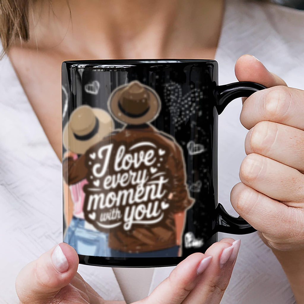 Romantic & Inspirational - Black Ceramic Mug- Valentine Collection!