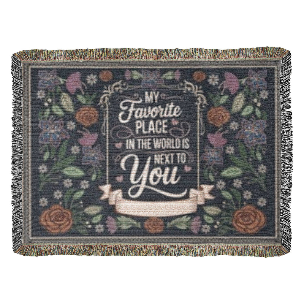 Inspirational & Romantic.- Heirloom Woven Blanket- Valentines Collection