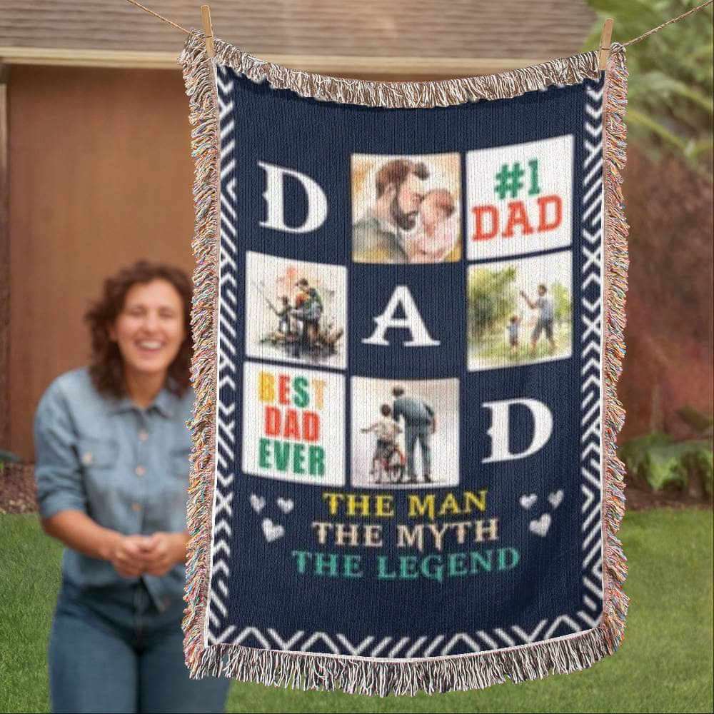 DAD-  The Legend!- Heirloom Woven Blanket- NEW!!