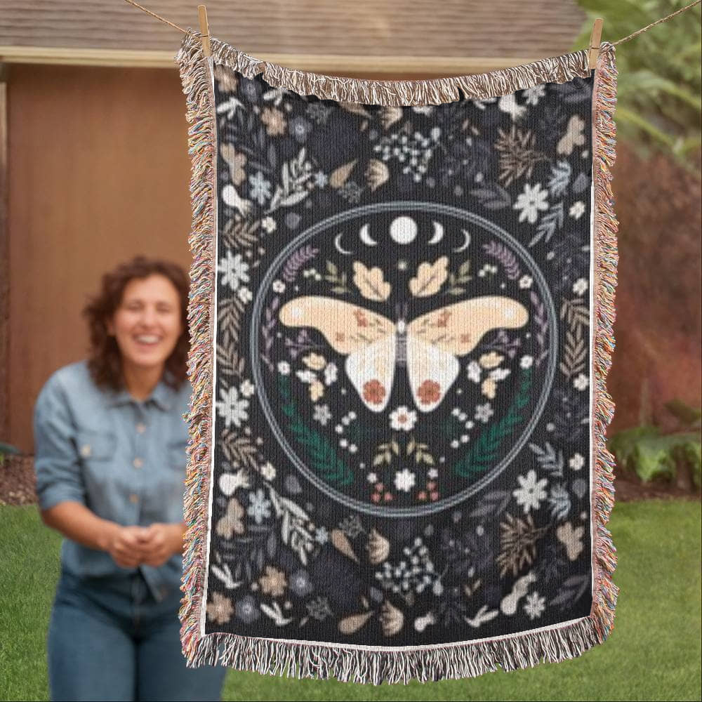 Butterfly & Moon - Heirloom Woven Blanket- NEW!!
