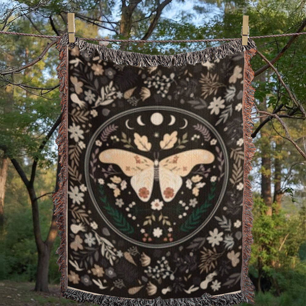 Butterfly & Moon - Heirloom Woven Blanket- NEW!!