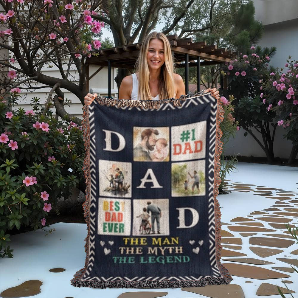 DAD-  The Legend!- Heirloom Woven Blanket- NEW!!