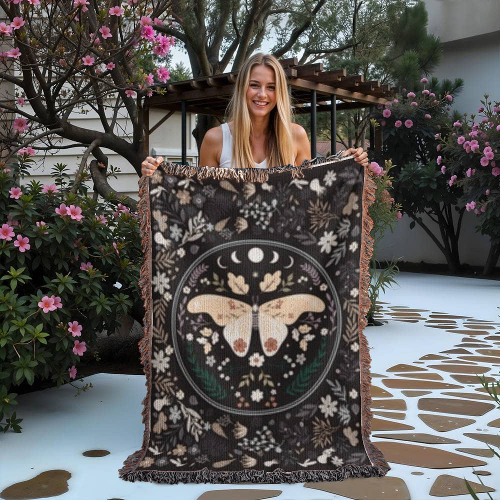 Butterfly & Moon - Heirloom Woven Blanket- NEW!!