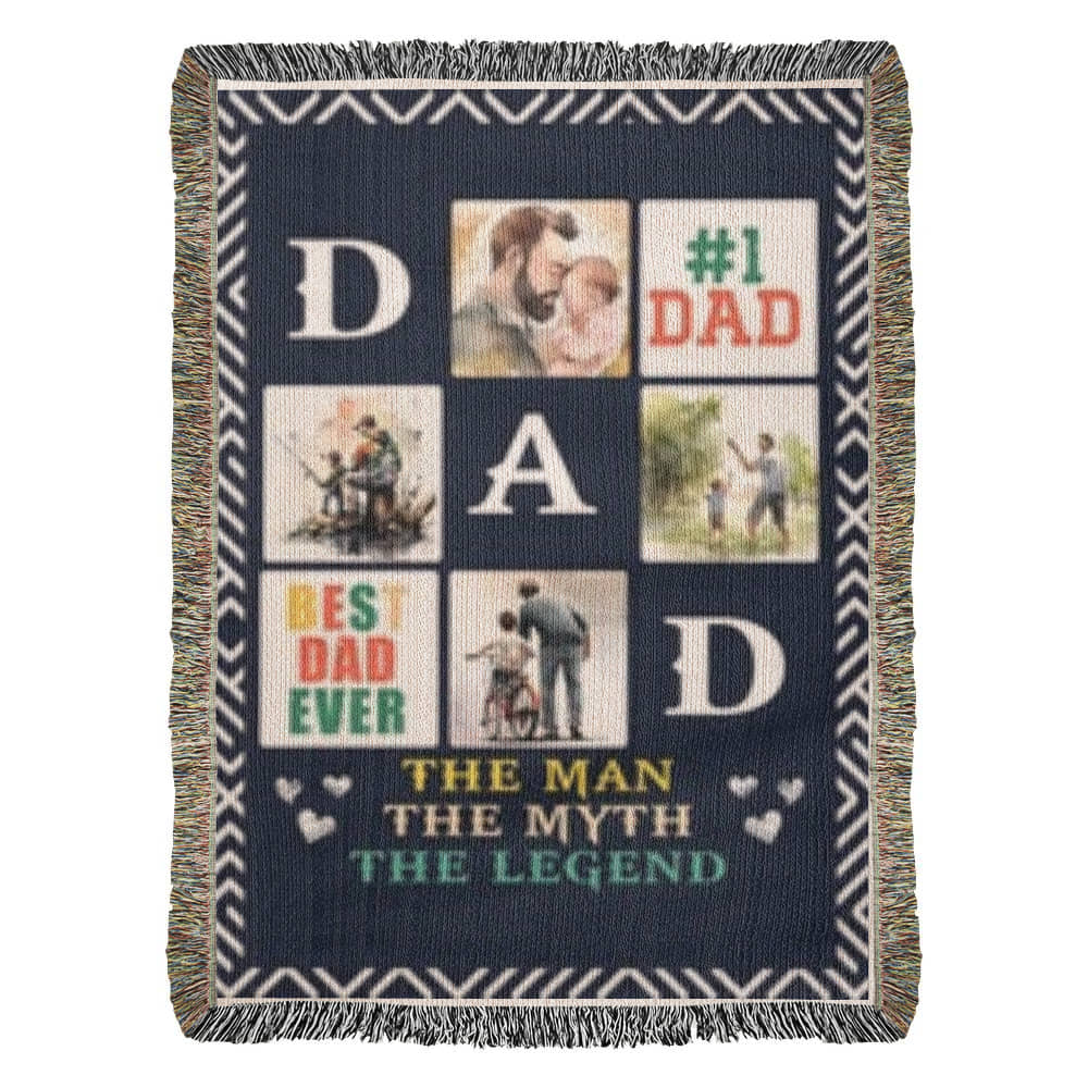 DAD-  The Legend!- Heirloom Woven Blanket- NEW!!