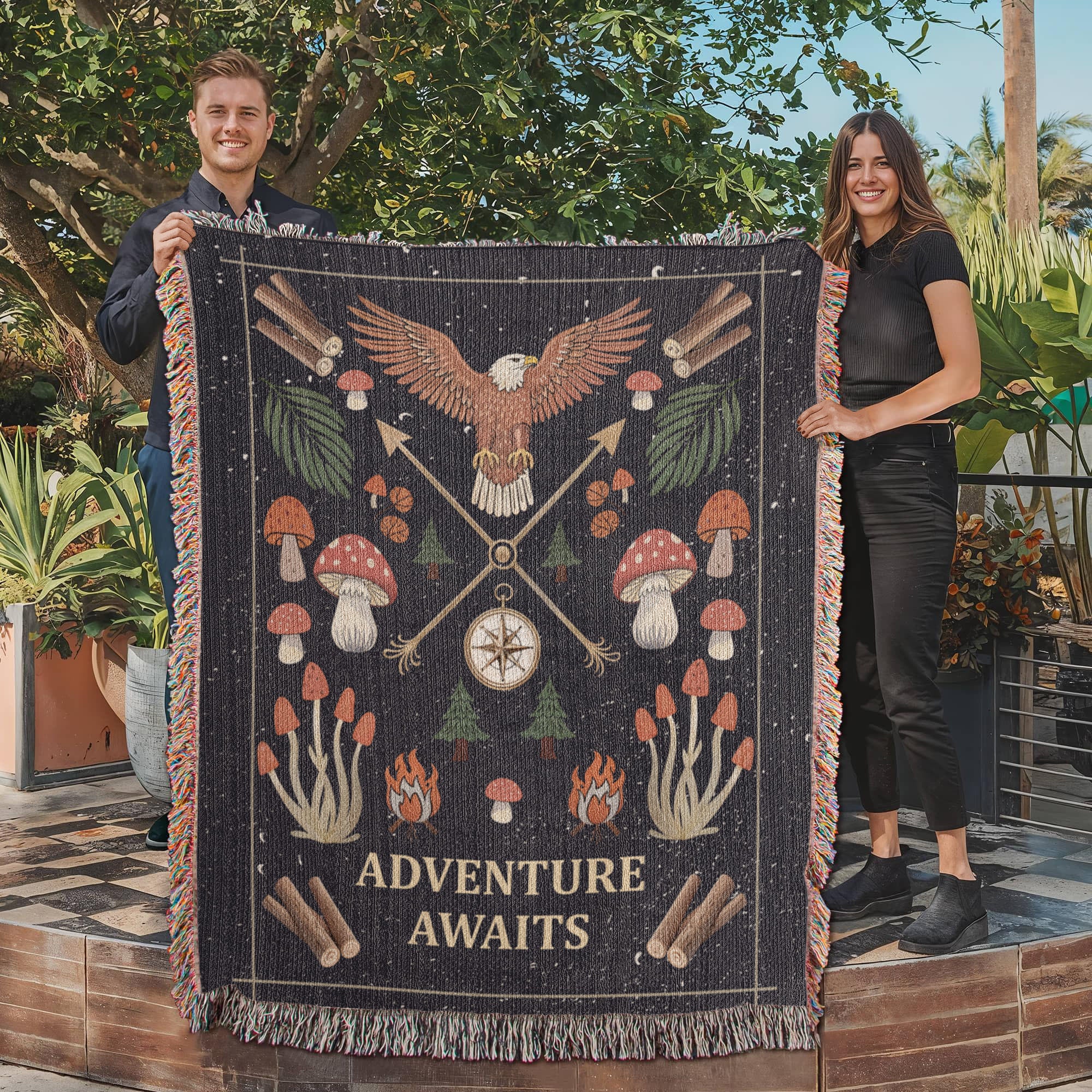 Adventure Awaits - Woven Blanket - SALE!