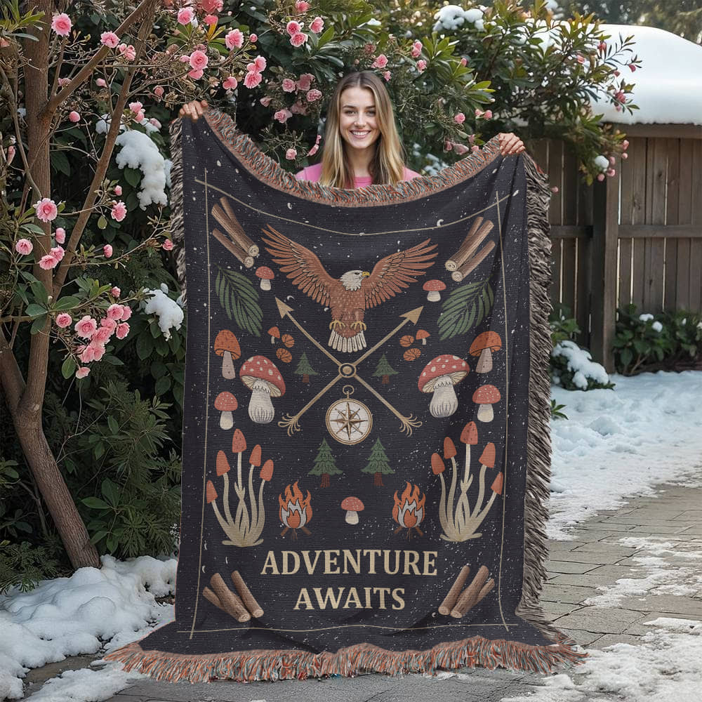 Adventure Awaits - Woven Blanket - SALE!