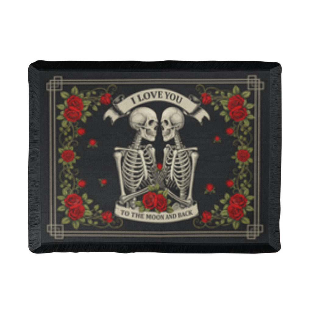 I Love You To The Moon & Back - Skeleton Woven Blanket