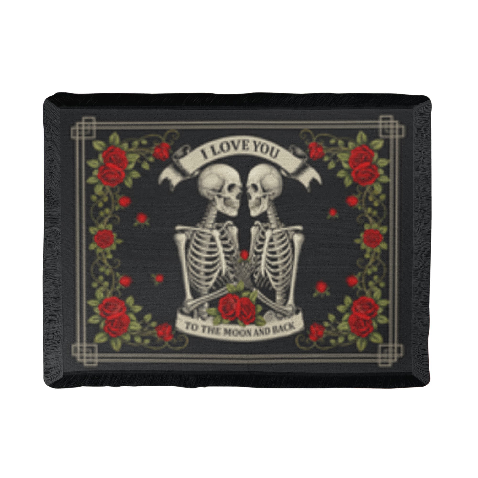I Love You To The Moon & Back - Skeleton Woven Blanket