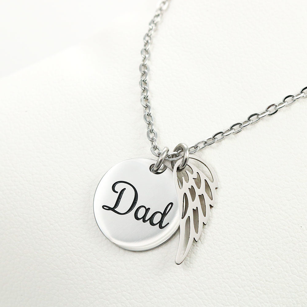 Dad -Remembrance Necklace w/ Angel Wing Charm