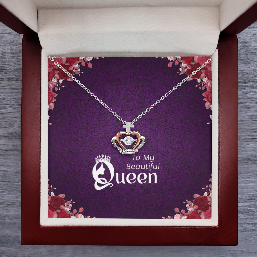 The QUEEN of my HEART - Crown Heart Pendent- 925/Rose Gold