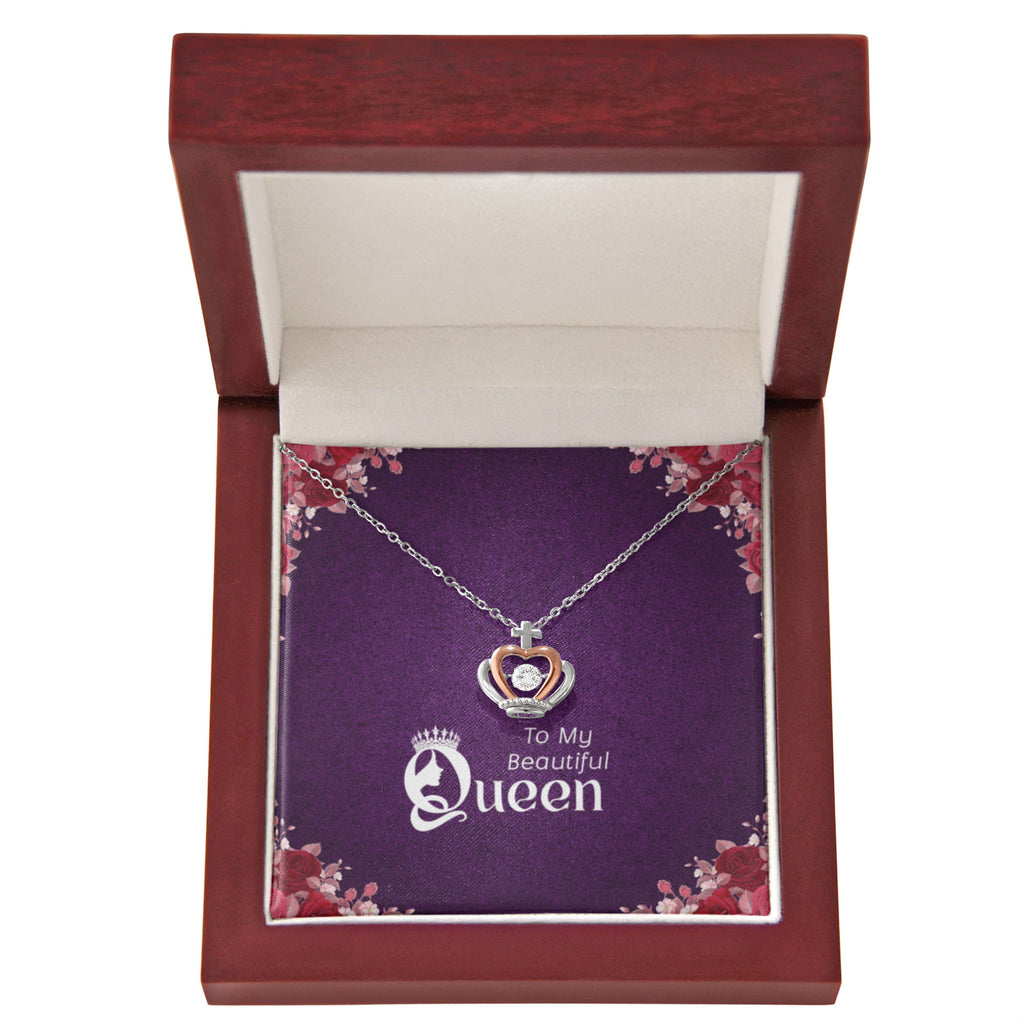 The QUEEN of my HEART - Crown Heart Pendent- 925/Rose Gold