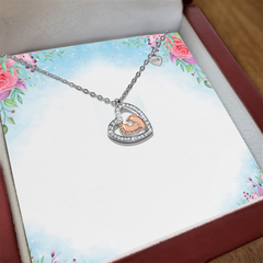 Baby Feet Heart Necklace