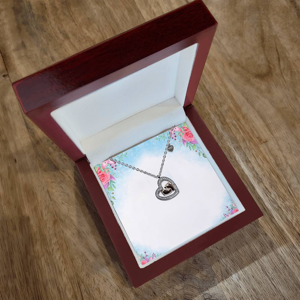 Baby Feet Heart Necklace