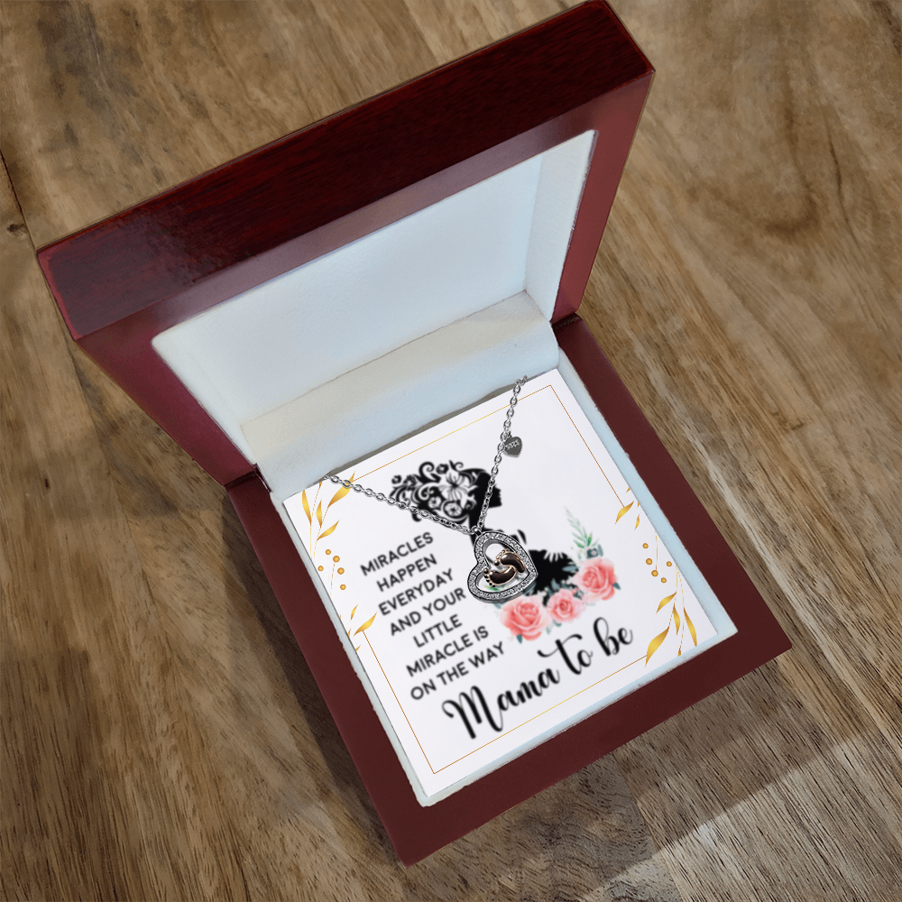 MOM to be - Baby Feet Heart Necklace