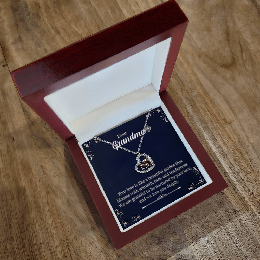 Dear Grandma- Baby Feet Heart Necklace