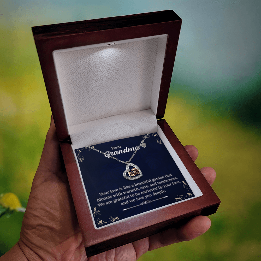 Dear Grandma- Baby Feet Heart Necklace